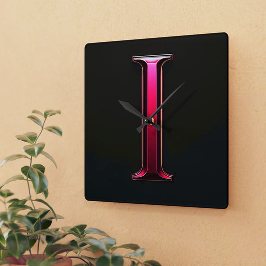 "PinkLady's" 'I' Acrylic Wall Clock