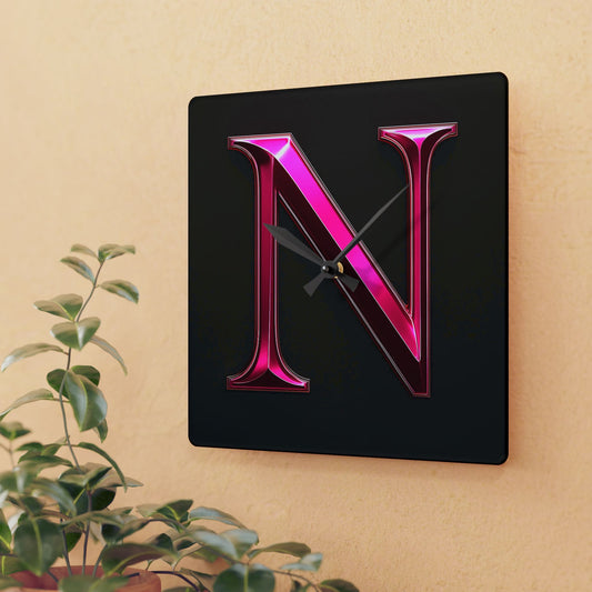 "PinkLady's" 'N" Acrylic Wall Clock