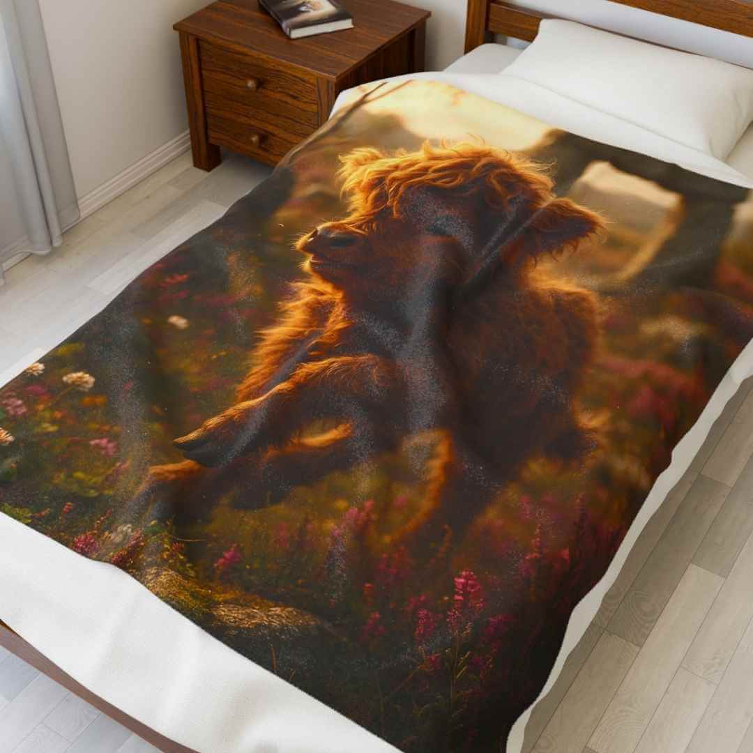 Highland Cow Cozy Plush Blanket