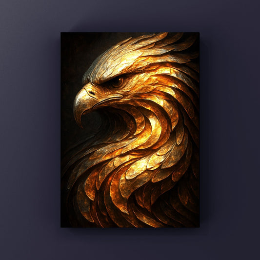 A Tempered Guardian — Golden Eagle on Aluminum Print - Winsome Realms