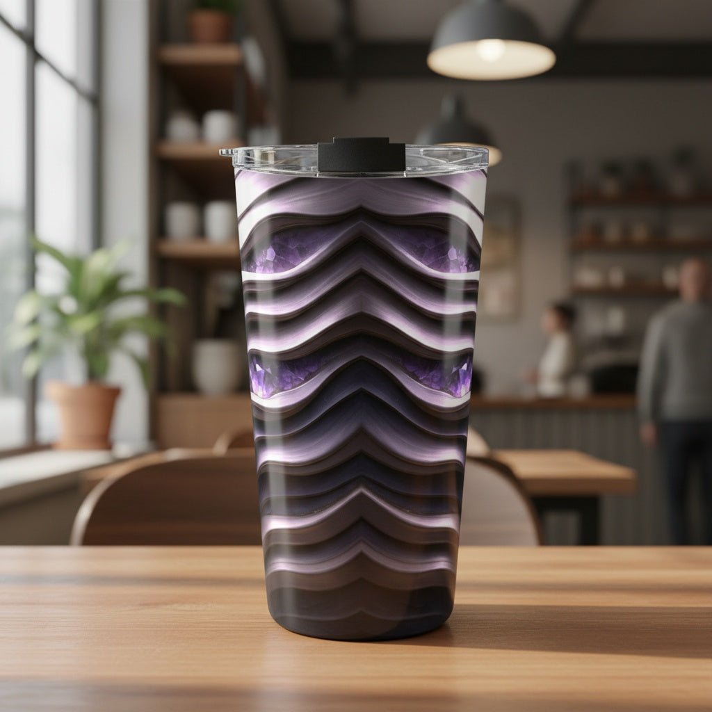 "Amethyst and Platinum" Birthstones Collection 20oz Insulated Tumbler - Winsome Realms