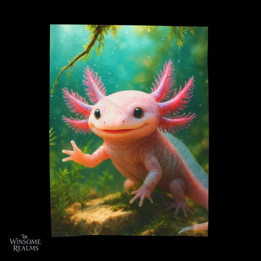 Axolotl Waves to her Friends - Plush Blanket - Winsome Realms