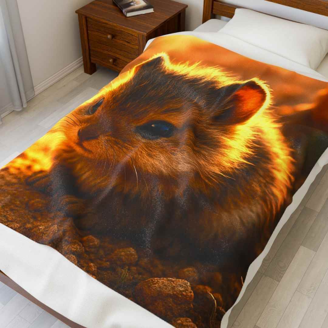 Cozy Plush Blanket — Adorable Muskrat Baby | Winsome Realms - Winsome Realms