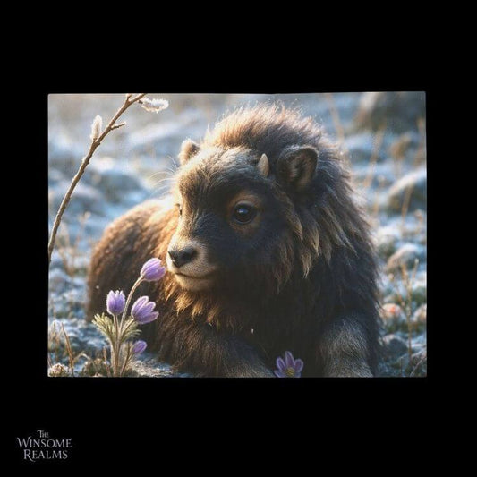 Cozy Plush Blanket — Cute Baby Muskox | Winsome Realms - Winsome Realms