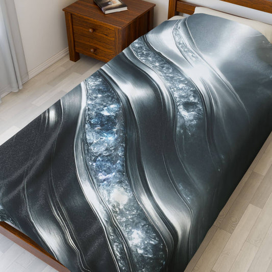 "Diamonds and Platinum" Birthstones Collection Plush Blanket - Winsome Realms