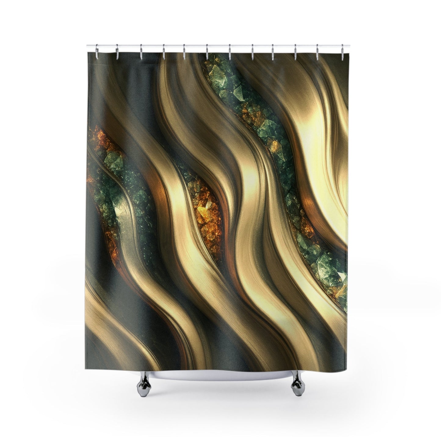 "Golden Topaz" Birthstones Collection Shower Curtain - Winsome Realms