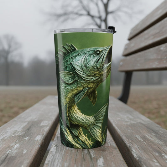 Leaping Largemouth Bass 20oz Stainless Steel Traveler's Tumbler | Winsome Realms - Winsome Realms