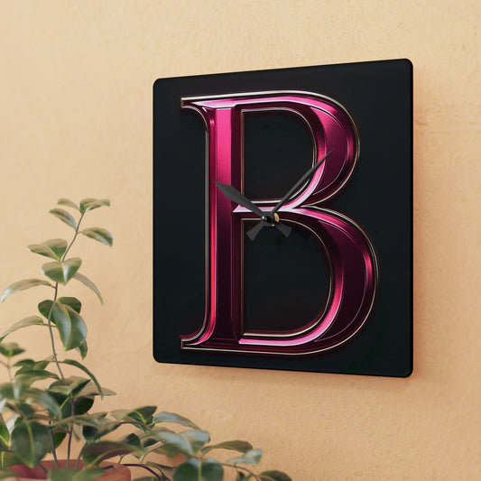 PinkLady's 'B' Acrylic Wall Clock - Winsome Realms