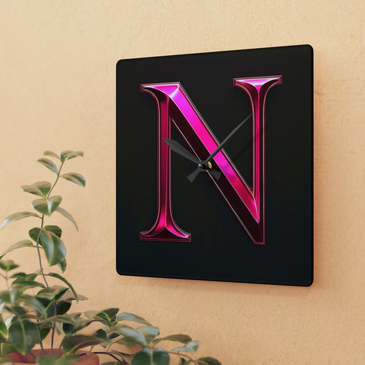 "PinkLady's" 'N" Acrylic Wall Clock - Winsome Realms