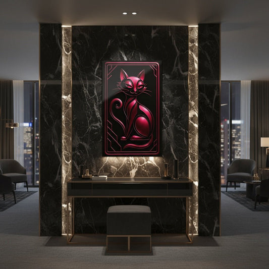 "PinkLady's Purr" Art Deco Acrylics - Winsome Realms