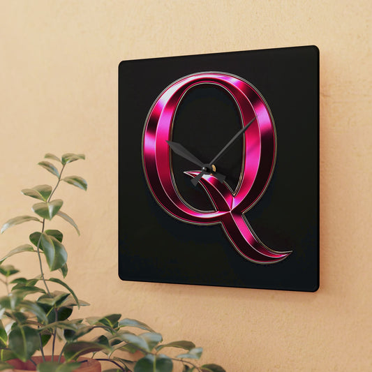 "PinkLady's" 'Q" Acrylic Wall Clock - Winsome Realms