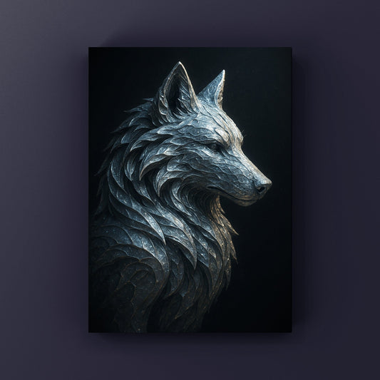 Platinum Wolf Bust - Fine Art Aluminum Print - Winsome Realms