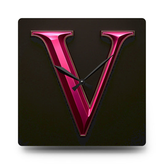 "PinkLady's" 'V" Acrylic Wall Clock