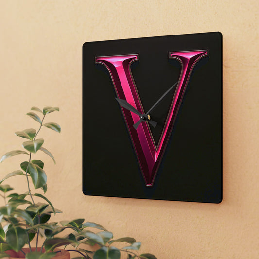 "PinkLady's" 'V" Acrylic Wall Clock