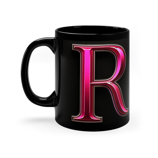 "PinkLady's" "R' Coffee Mug - 11oz Black Ceramic Cup