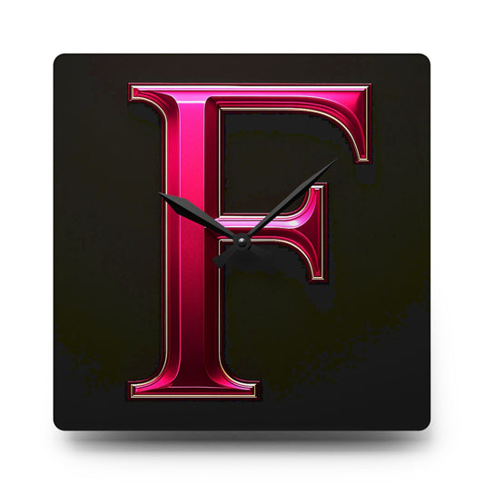 "PinkLady's" 'F' Acrylic Wall Clock