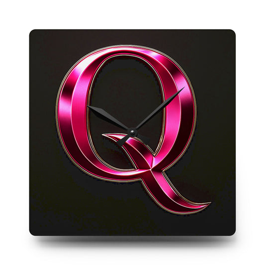 "PinkLady's" 'Q" Acrylic Wall Clock