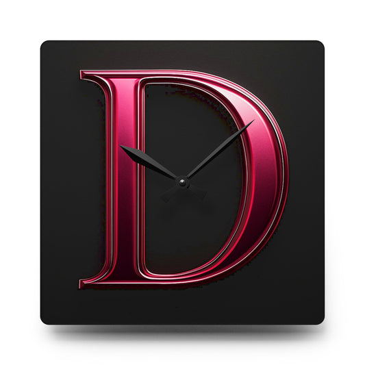 PinkLady's 'D' Acrylic Wall Clock