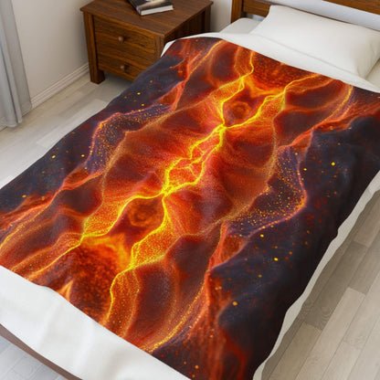 "Ember Dust and Shadow Sparks" Plush Blanket