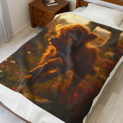 Highland Cow Cozy Plush Blanket