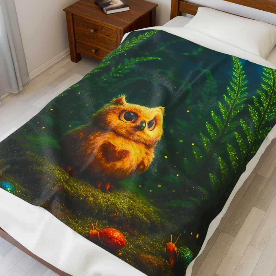 Whimsical Owl Cozy Plush Blanket | Winsome Realms