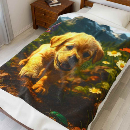 Cozy Plush Blanket — Golden Puppy | Winsome Realms - Winsome Realms