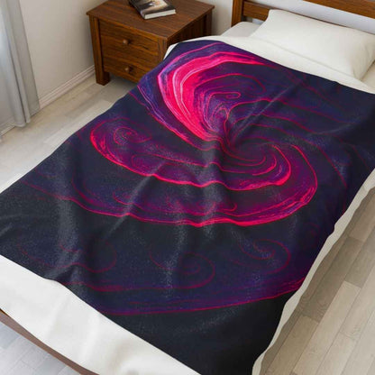 Winsome realms plush blanket with magenta whirlpool abstract art $35 to $75