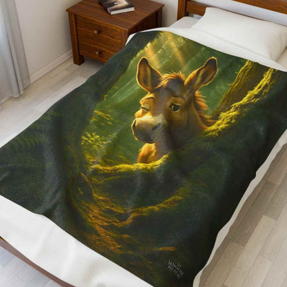 Woodland Donkey Cozy Plush Blanket