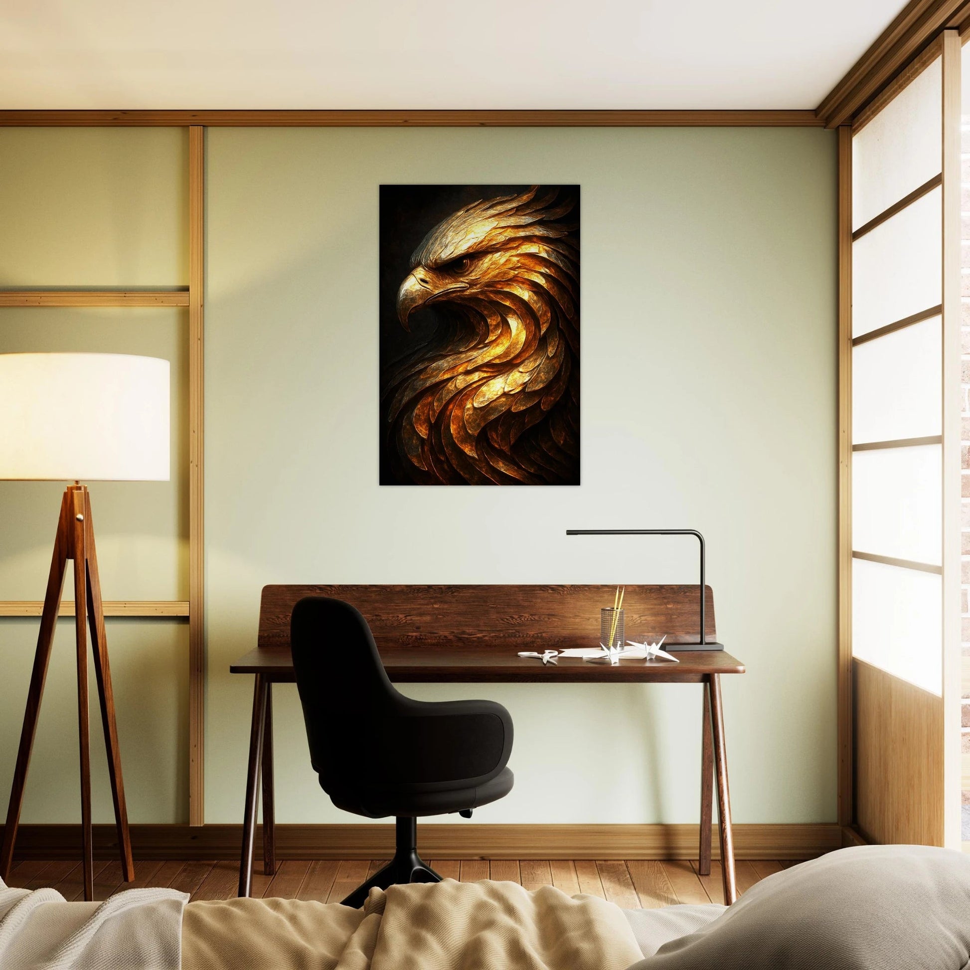 A Tempered Guardian — Golden Eagle on Aluminum Print - Winsome Realms