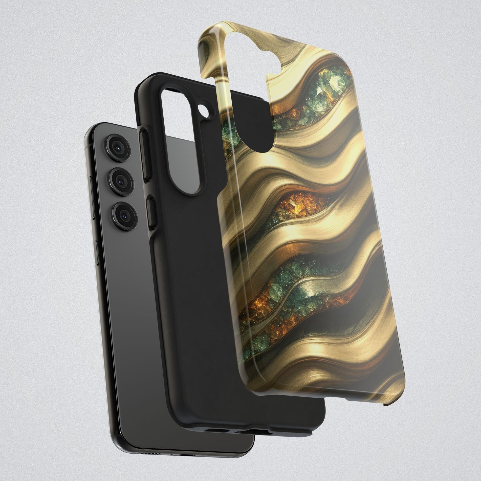 "Amber Gems Golden Flows" Birthstones Collection | Tough Phone Case - Winsome Realms