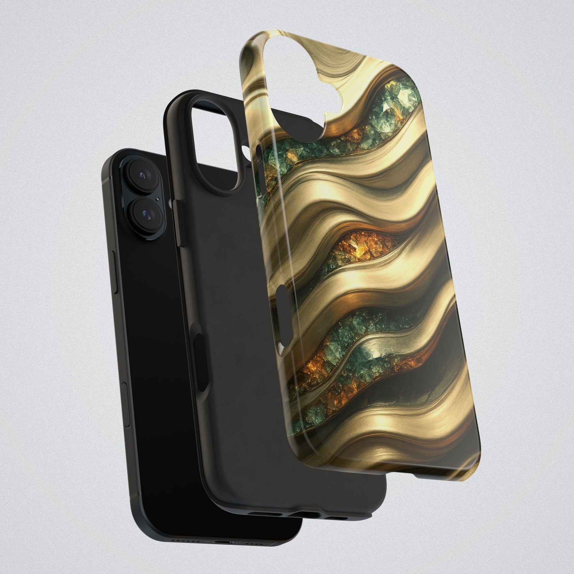 "Amber Gems Golden Flows" Birthstones Collection | Tough Phone Case - Winsome Realms