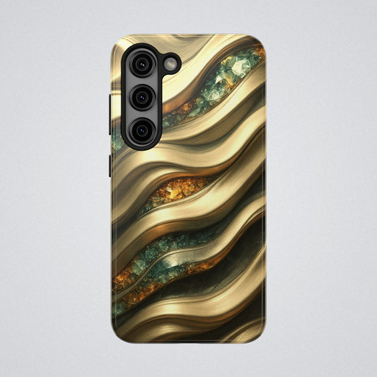 "Amber Gems Golden Flows" Birthstones Collection | Tough Phone Case - Winsome Realms