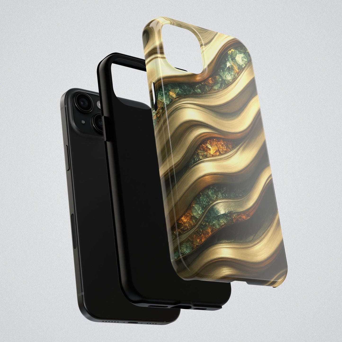 "Amber Gems Golden Flows" Birthstones Collection | Tough Phone Case - Winsome Realms