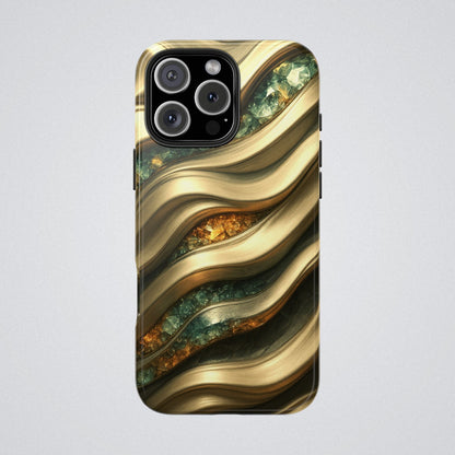 "Amber Gems Golden Flows" Birthstones Collection | Tough Phone Case - Winsome Realms