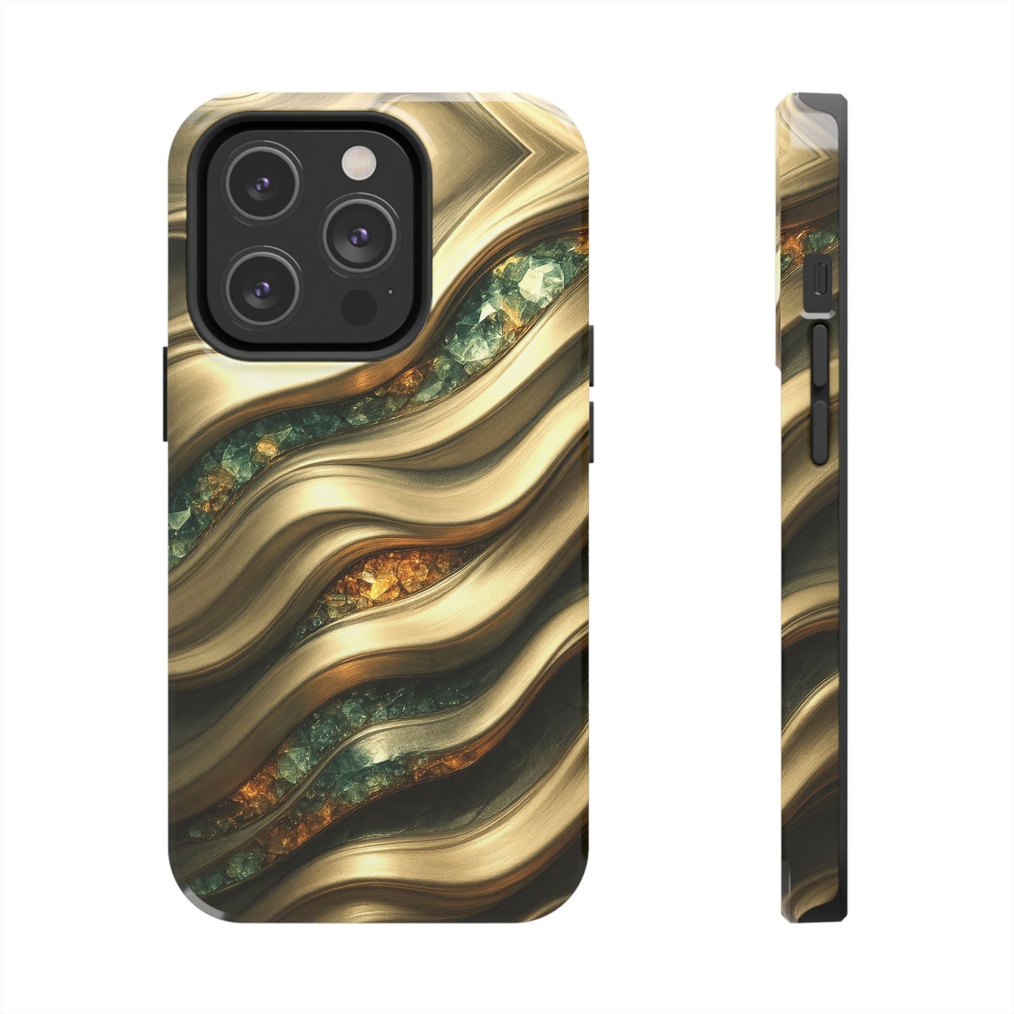 "Amber Gems Golden Flows" Birthstones Collection | Tough Phone Case - Winsome Realms