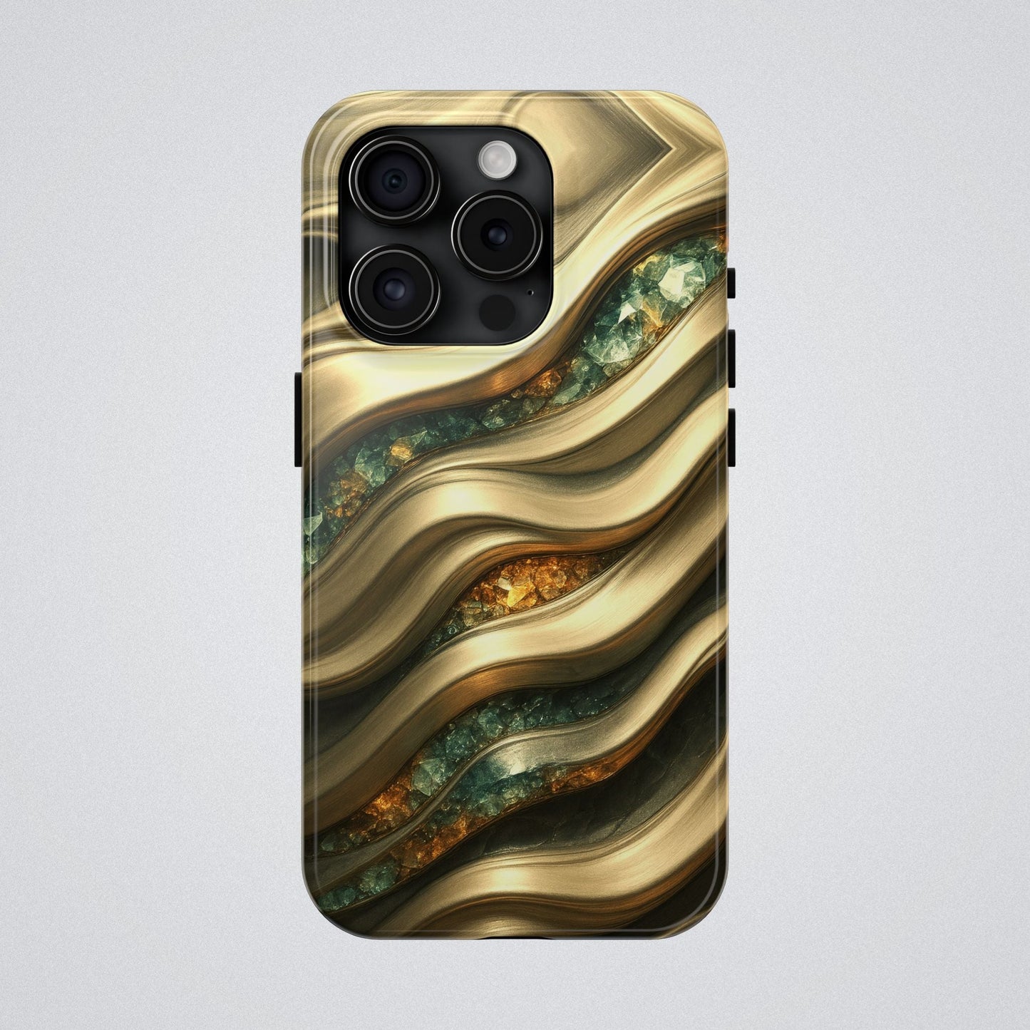 "Amber Gems Golden Flows" Birthstones Collection | Tough Phone Case - Winsome Realms