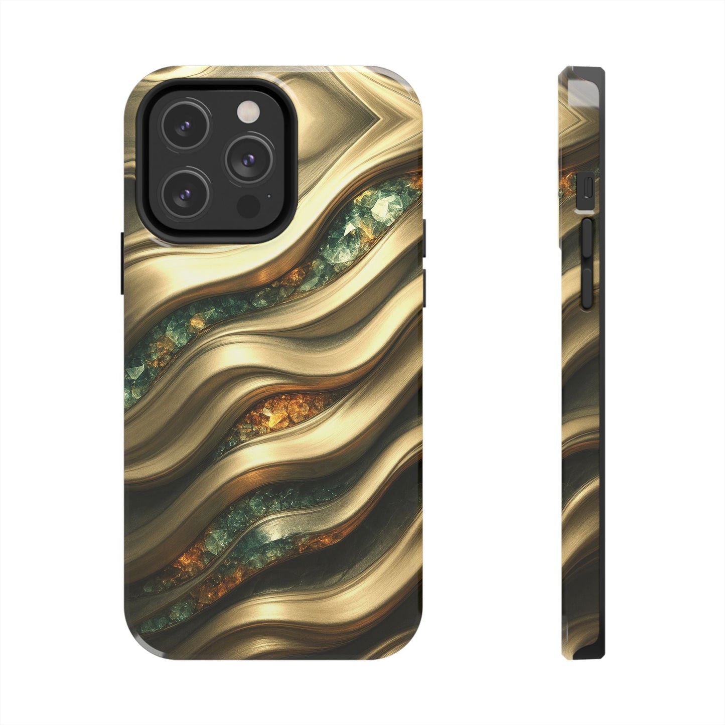 "Amber Gems Golden Flows" Birthstones Collection | Tough Phone Case - Winsome Realms