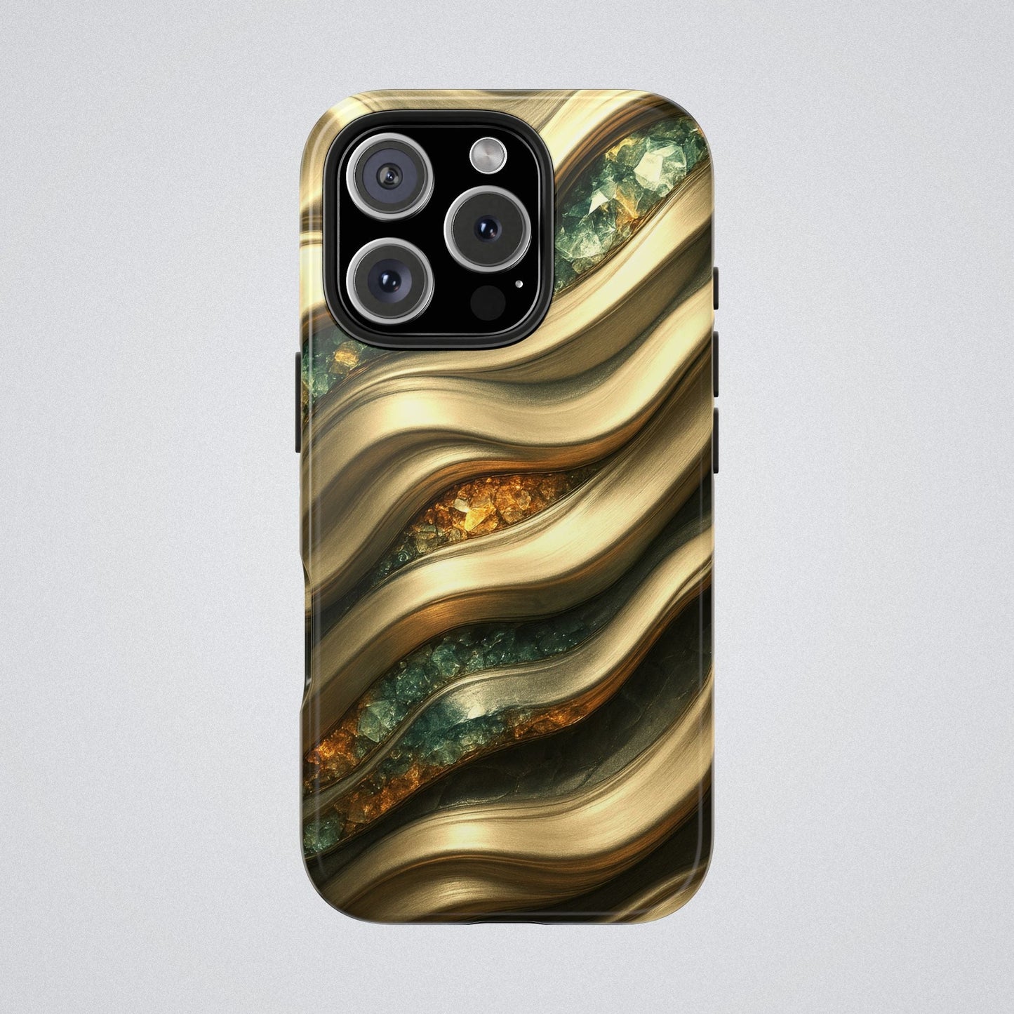 "Amber Gems Golden Flows" Birthstones Collection | Tough Phone Case - Winsome Realms
