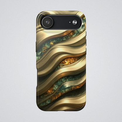"Amber Gems Golden Flows" Birthstones Collection | Tough Phone Case - Winsome Realms