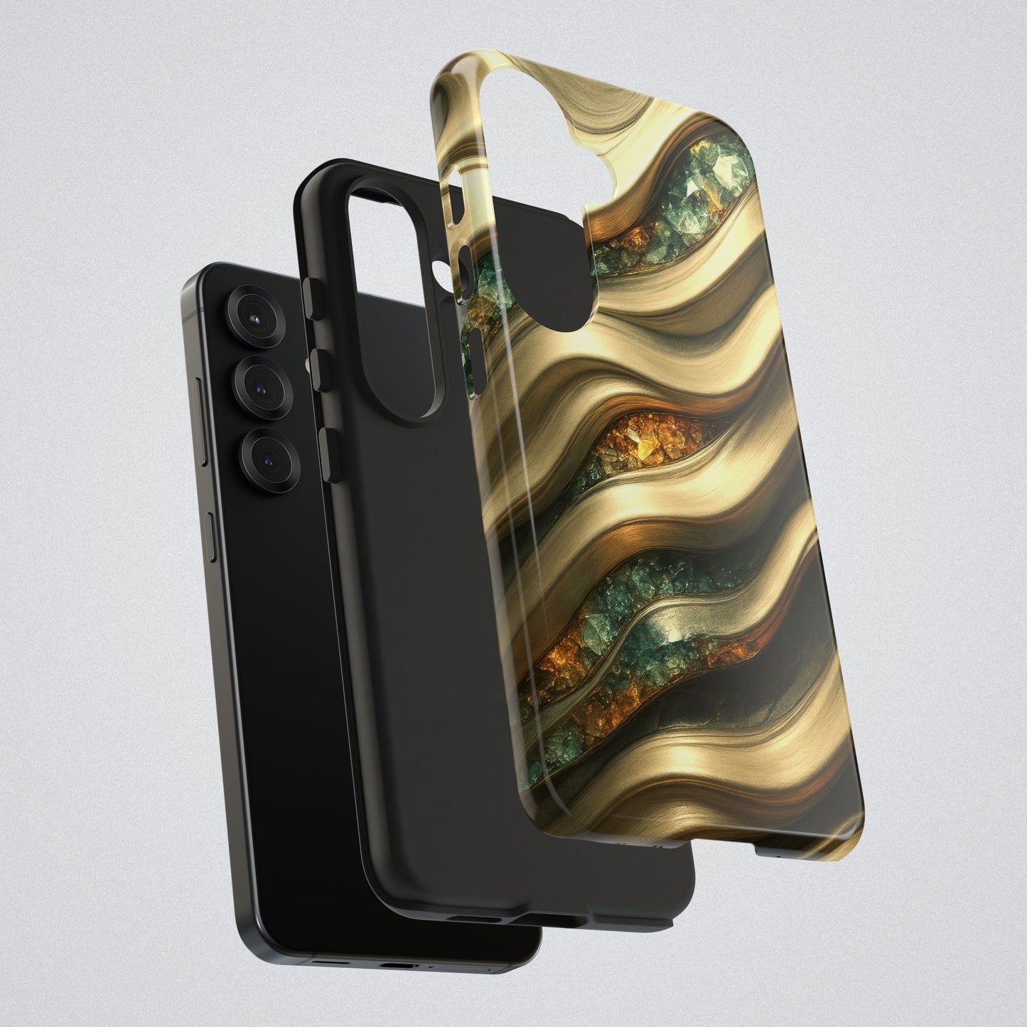 "Amber Gems Golden Flows" Birthstones Collection | Tough Phone Case - Winsome Realms