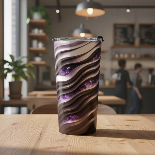 "Amethyst and Platinum" Birthstones Collection 20oz Insulated Tumbler - Winsome Realms