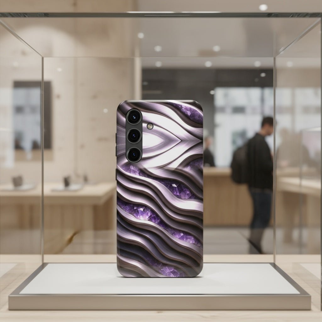 "Amethyst and Satin" Birthstones Collection | Tough Phone Case - Winsome Realms