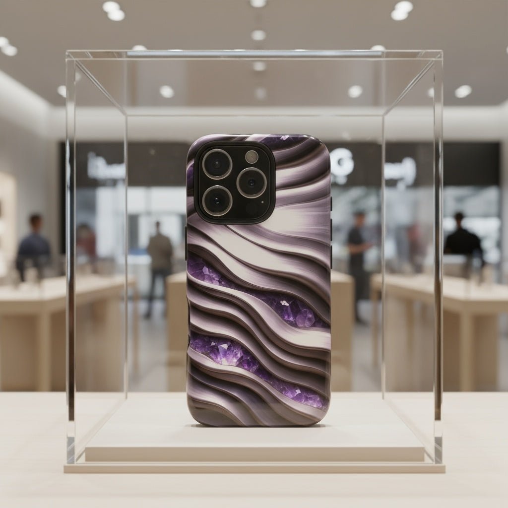 "Amethyst and Satin" Birthstones Collection | Tough Phone Case - Winsome Realms