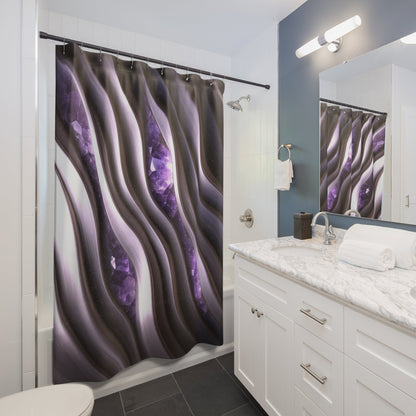 "Amethyst Emergence" Birthstones Collection Shower Curtain - Winsome Realms