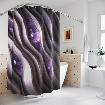 "Amethyst Emergence" Birthstones Collection Shower Curtain - Winsome Realms