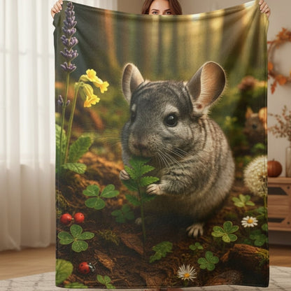 Chinchilla Munching Cozy Plush Blanket | Winsome Realms - Winsome Realms