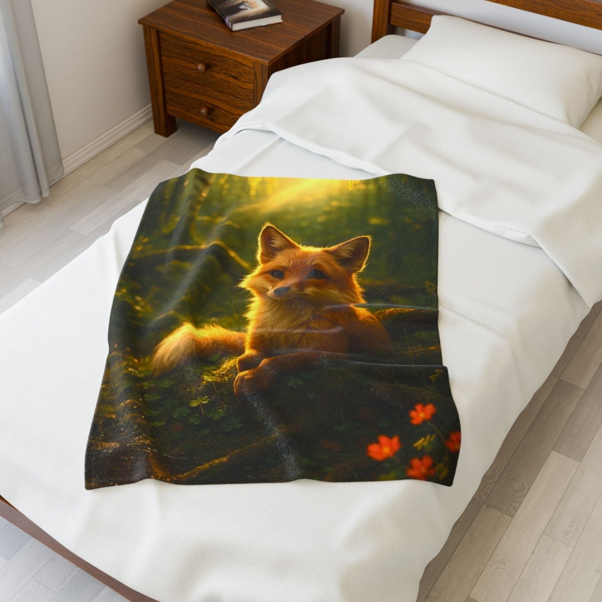 Cozy Charming Fox Velveteen Plush Blanket - Winsome Realms - Winsome Realms