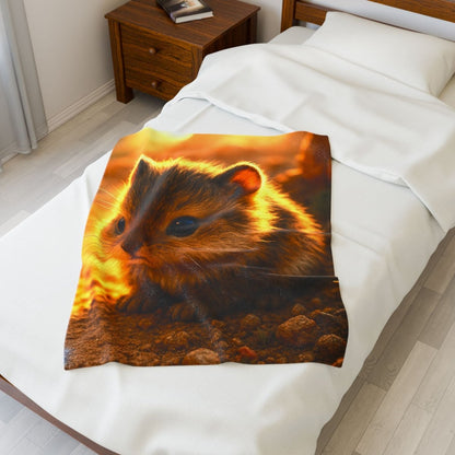 Cozy Plush Blanket — Adorable Muskrat Baby | Winsome Realms - Winsome Realms