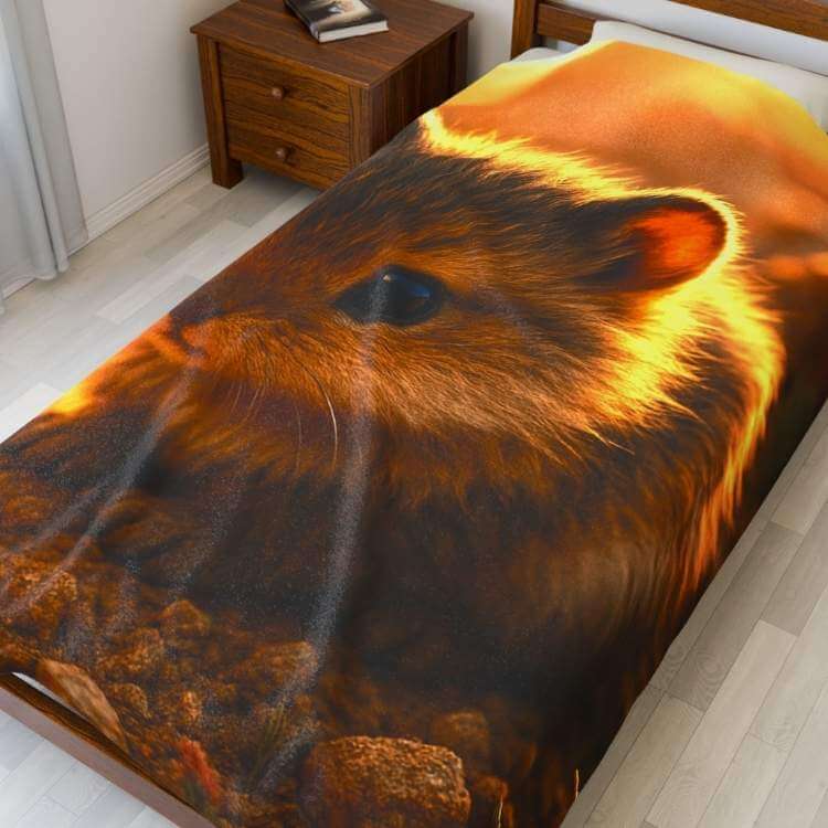 Cozy Plush Blanket — Adorable Muskrat Baby | Winsome Realms - Winsome Realms