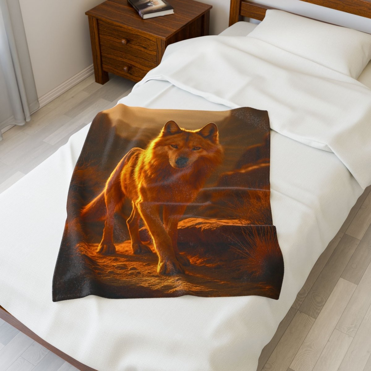 Cozy Plush Blanket — Canyon Dusty Wolf | Winsome Realms - Winsome Realms